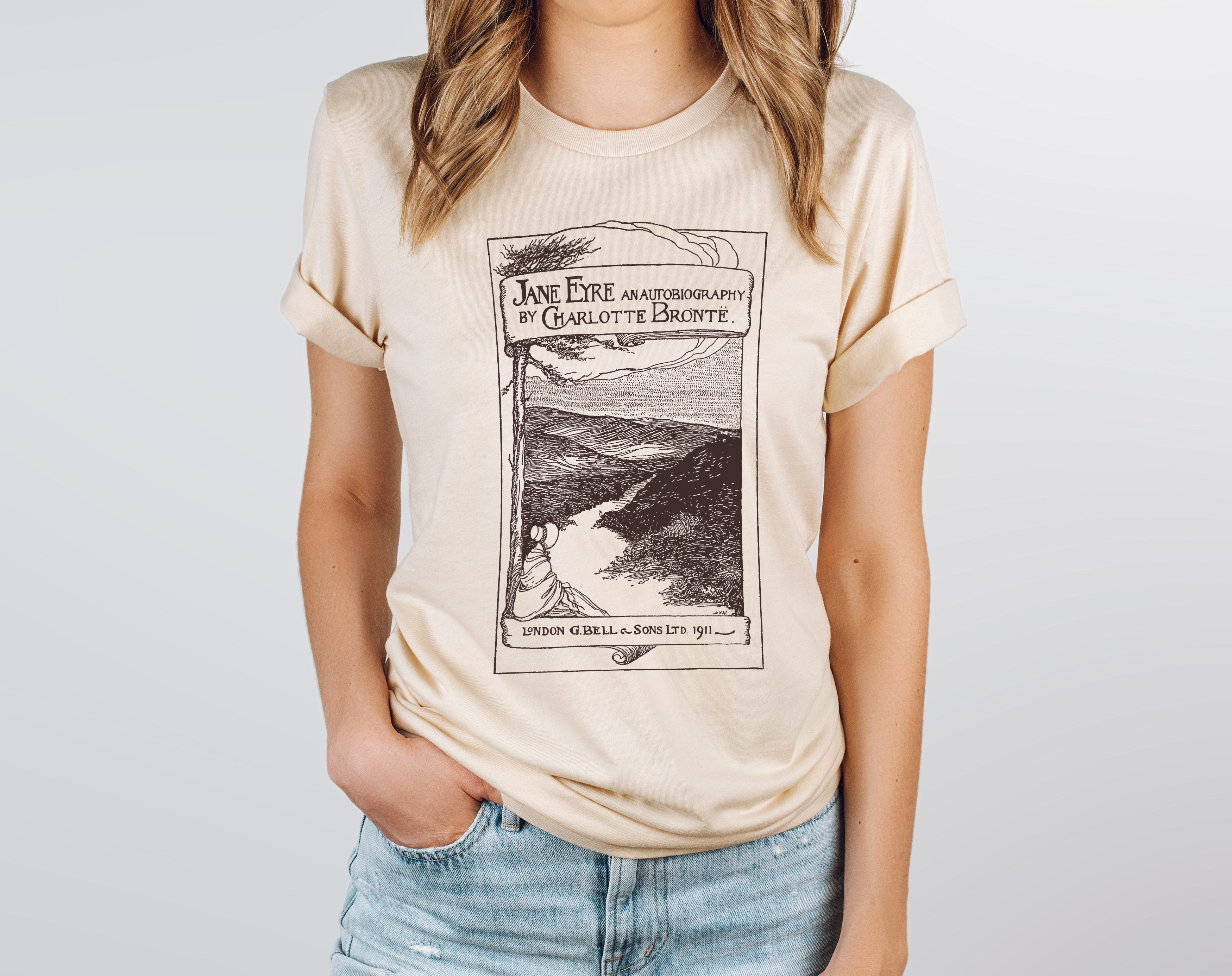 Jane Eyre Book Cover T-shirt — Cream