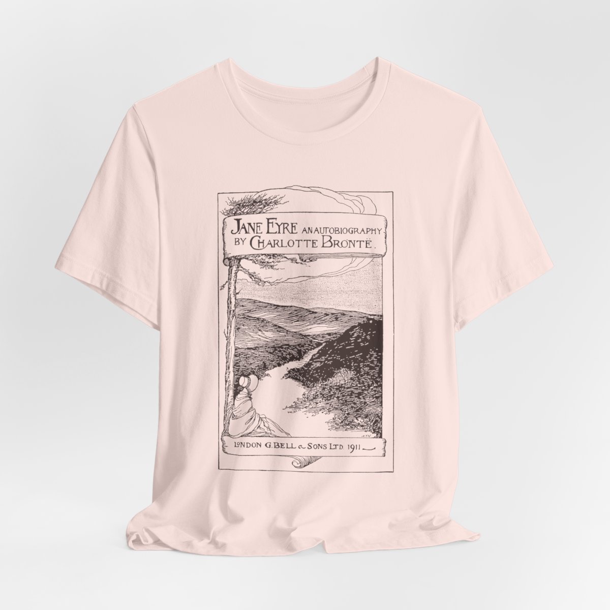 Jane Eyre Book Cover T-shirt — Soft Pink