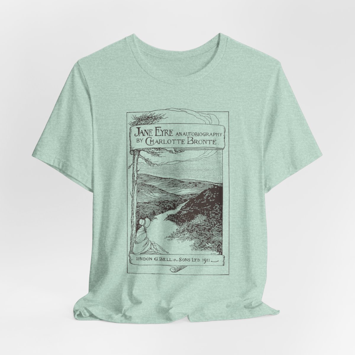 Jane Eyre Book Cover T-shirt — Heather Mint