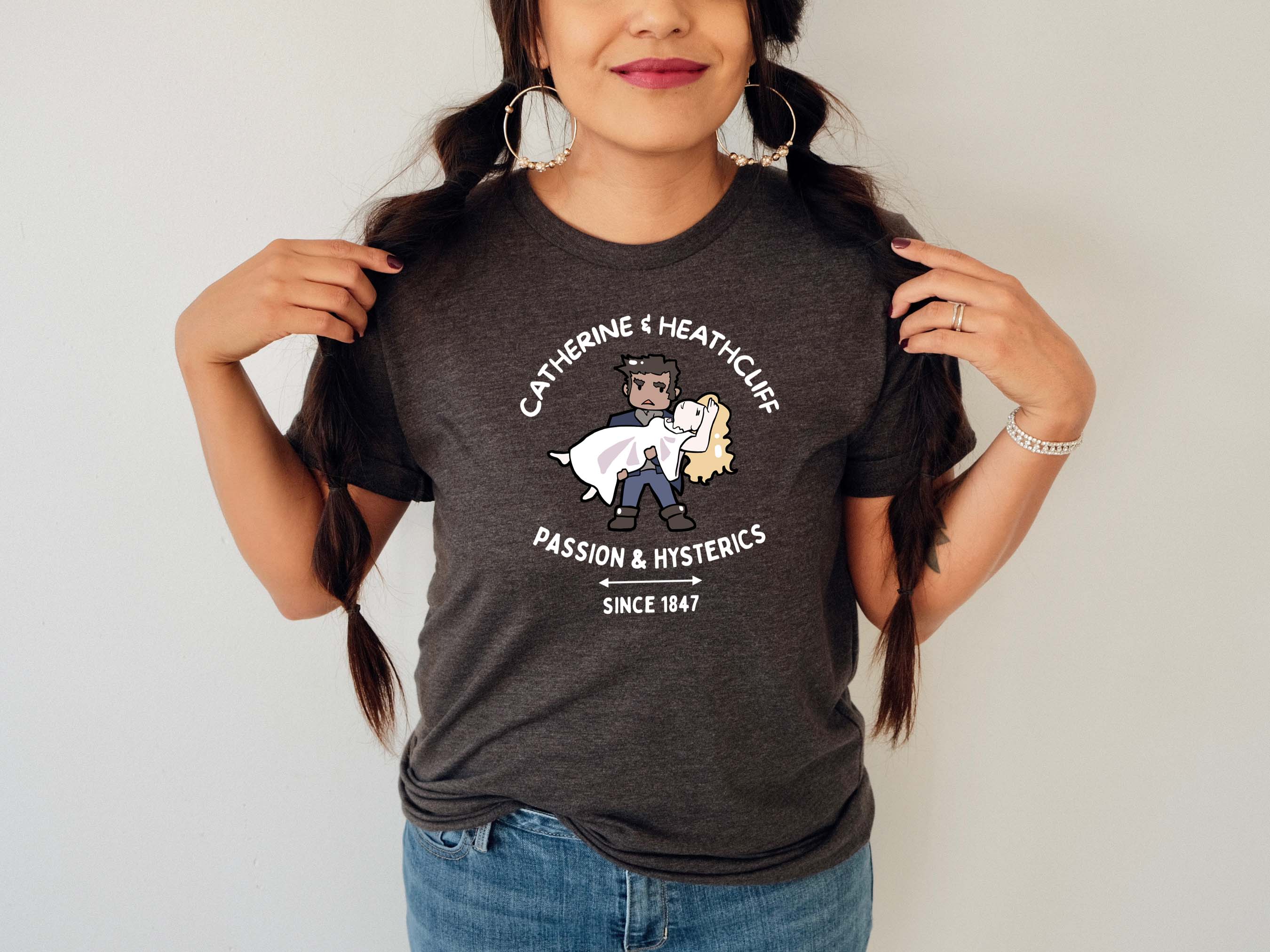Wuthering Heights Catherine & Heathcliff T-shirt — Heather Deep Gray