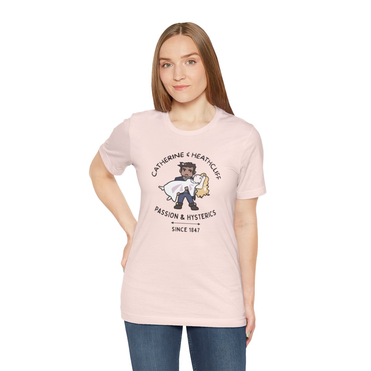 Wuthering Heights Catherine & Heathcliff T-shirt — Soft Pink